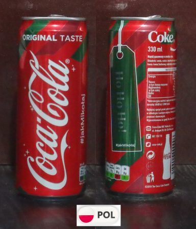 2018 Coke 'Christmas Hug To Snowman' 330ml sleek 